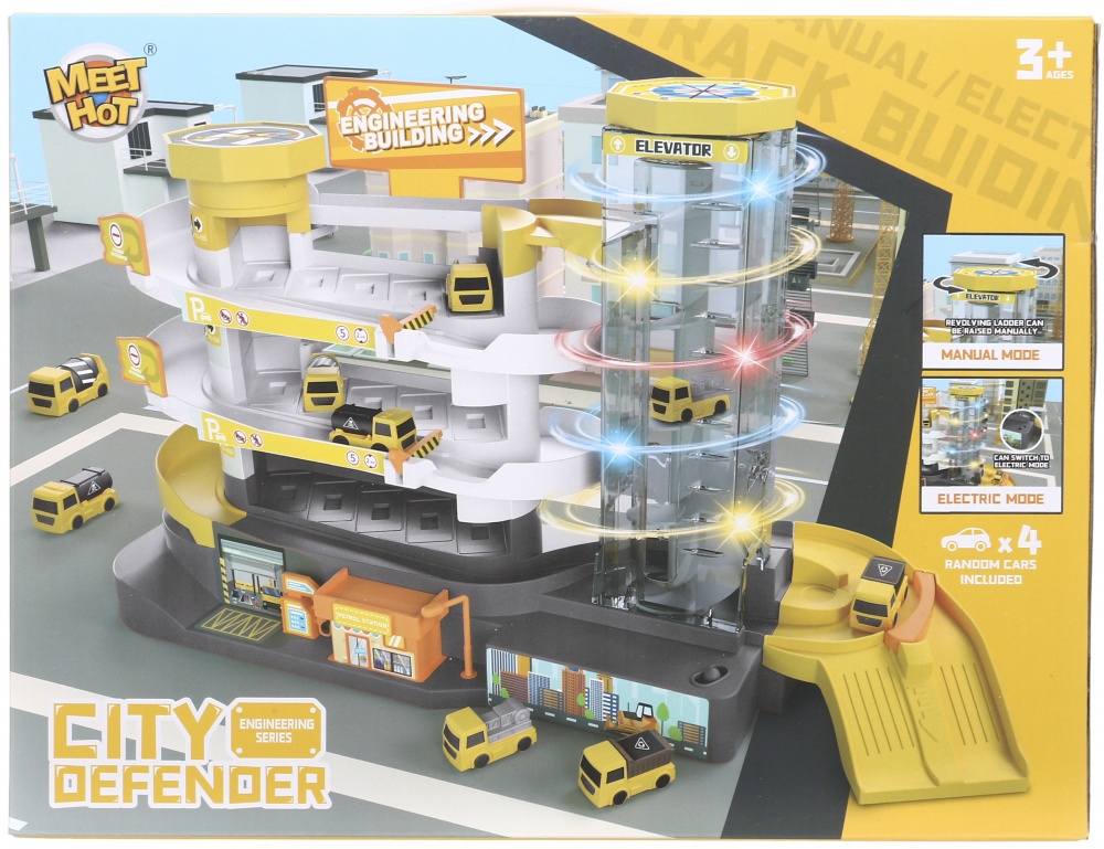 Игровой набор MEET HOT паркинг 3-уровневый желтый OTC0884231