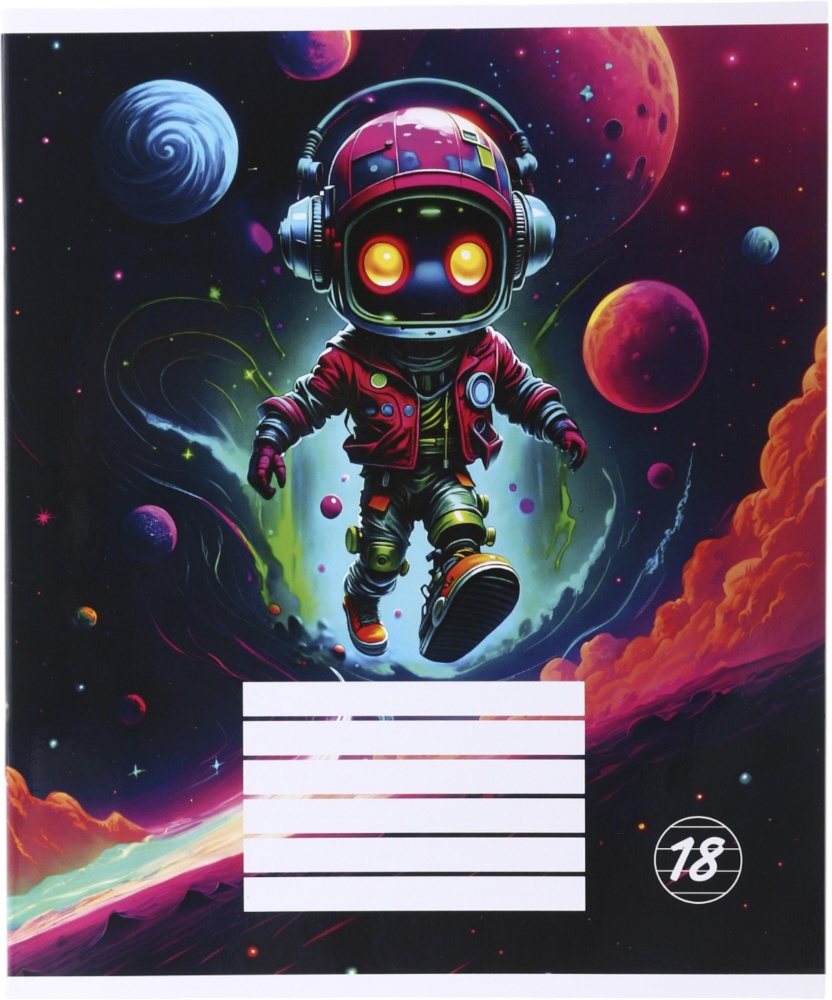 Тетрадь школьная Robot cat_25 18 листов линия Nota Bene