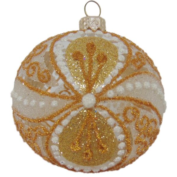 Куля новорічна скляна d80 9167 80 мм золота