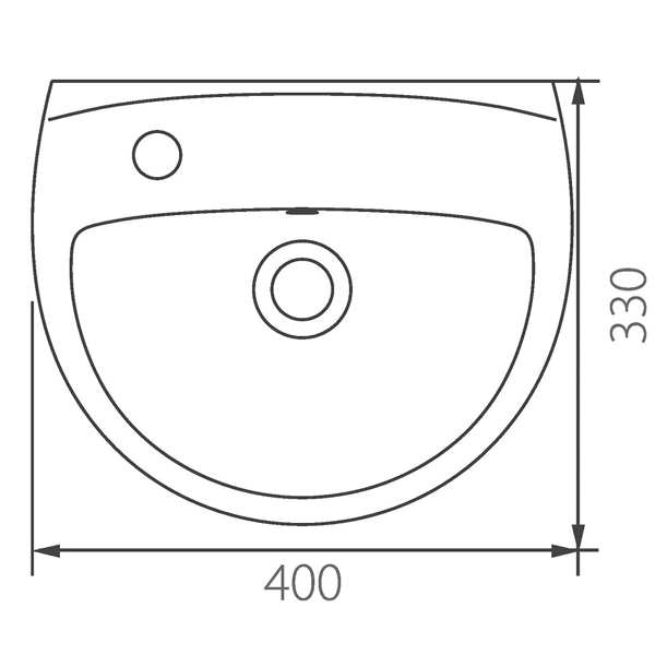 Умывальник  Colombo Акцент 40 S12234000 с отверстием слева
