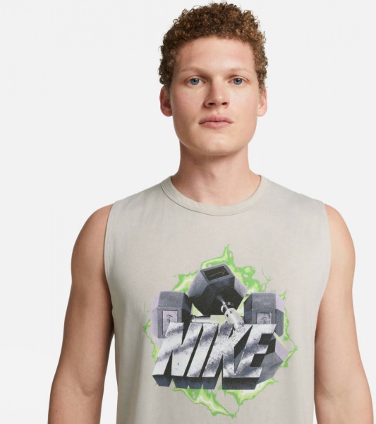 Футболка Nike DF VINTAGE MUSCLE GFX DX0908-012 р.M сірий
