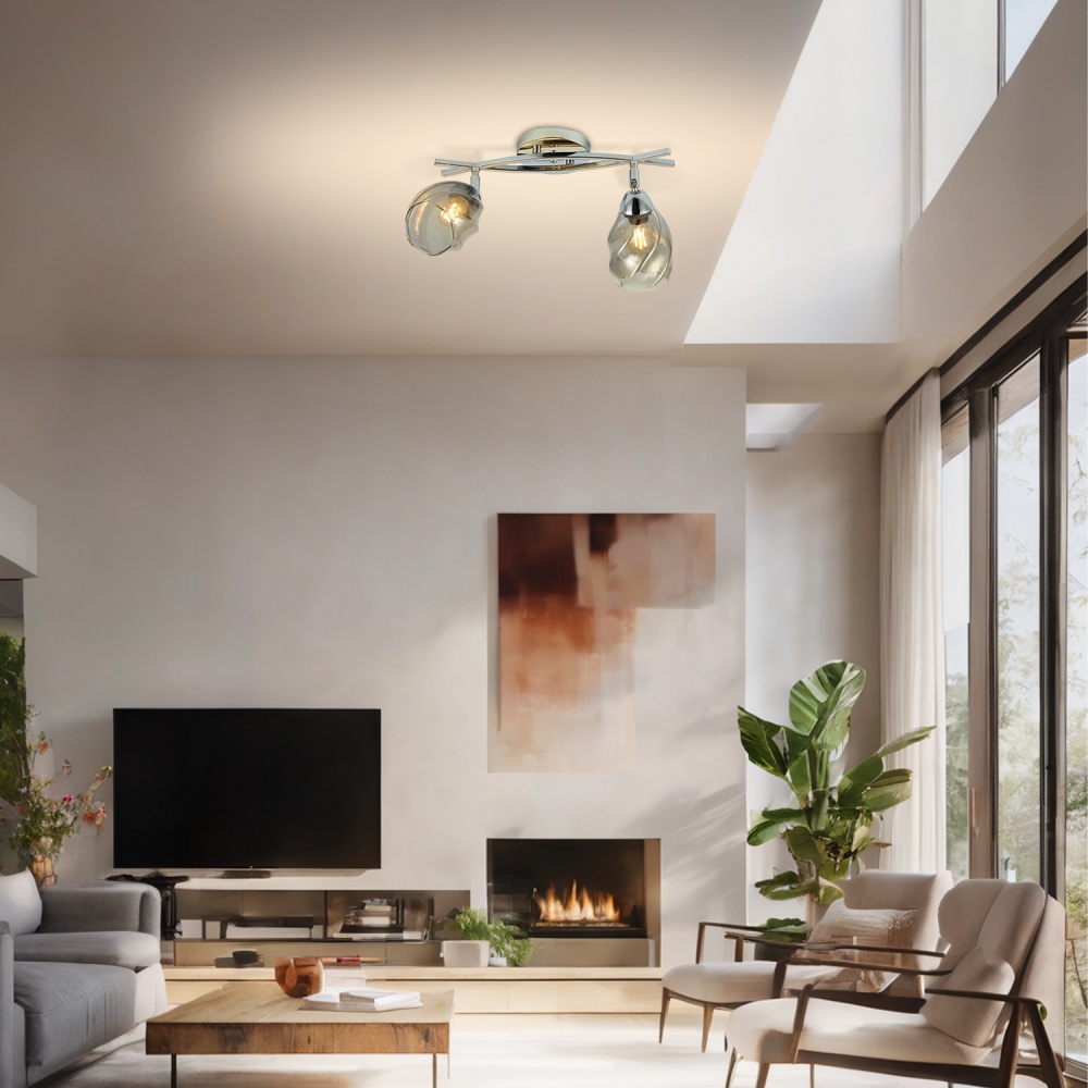 Люстра Miorro Ideale металл/стекло 2x40 Вт E27 хром 51-311-057