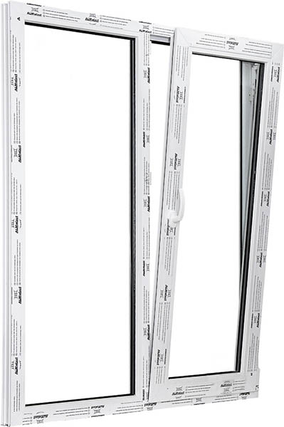 Окно двухстворчатое поворотное-откидное ALMplast 1400х1410 мм