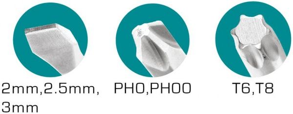 Набор отверток Total для точных работ 7 шт. SL 2.0 / 2.5 / 3.0 PH 00 / 0 T 6 / 8×50 мм THT250726