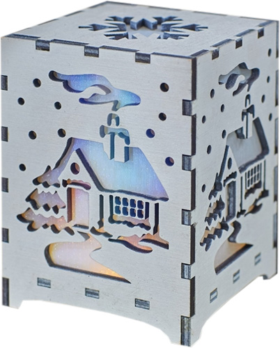 Украшение новогоднее Домик 8 см разноцветный 1220325