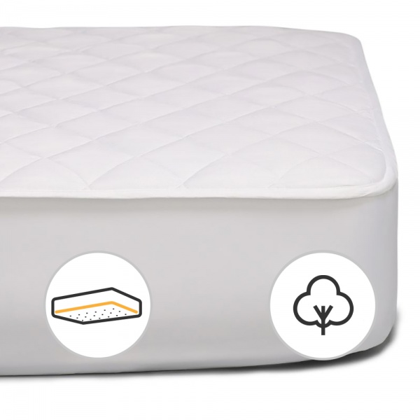 Наматрасник MirSon № 963 Natural Line Стандарт Cotton обычный с резинкой по периметру 26х160x200 см 2200000838919 