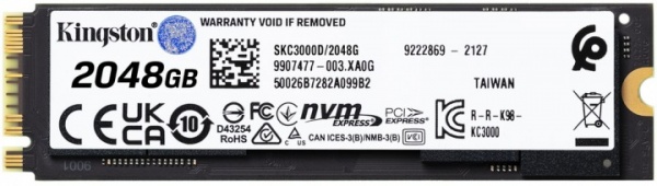 SSD-накопичувач Kingston 2000GB M.2 PCI Express 4.0 x4 3D NAND (SKC3000D/2048G) 