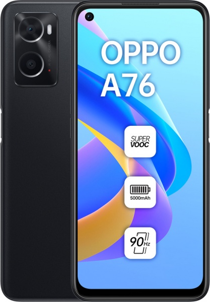 Смартфон OPPO A76 4/128GB glowing black (CPH2375) 