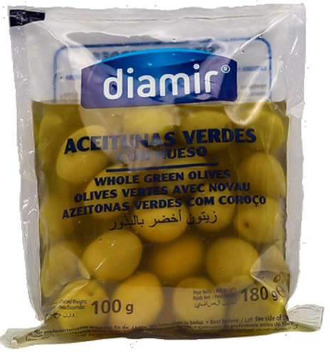 Оливки Nudisco зеленые с косточкой 180 г