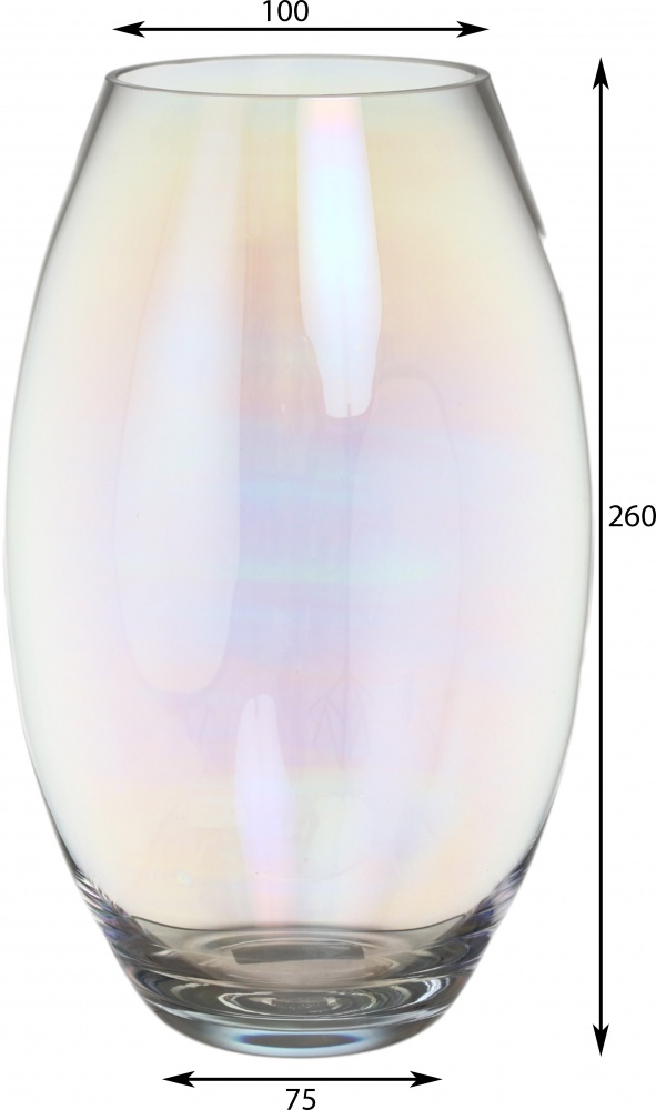 Ваза стеклянная Wrzesniak Glassworks Luster 26 см перламутровая 17-10111
