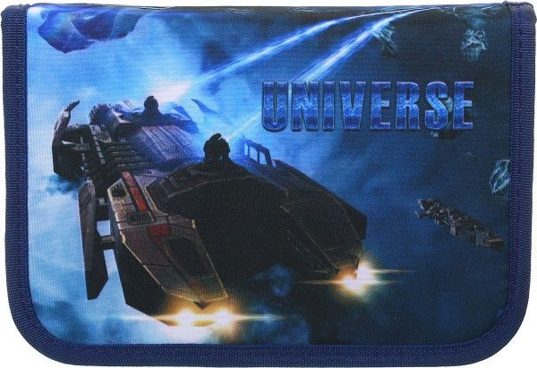 Пенал школьный Космос синий с рисунком