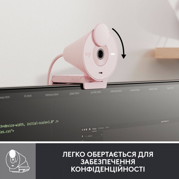 Веб-камера Logitech BRIO 300 FHD Rose (960-001448)