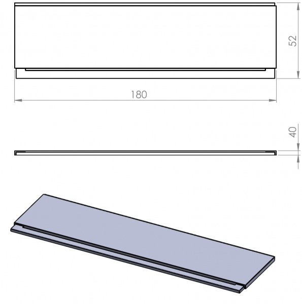 Панель для ванны фронтальная Damixa 180x80 см 53WA-180-080W-P Gala