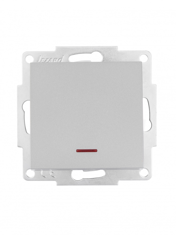 Вимикач одноклавішний Lezard Vesna з підсвіткою сірий 742-3588-111