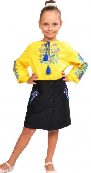 Вышиванка детская Эдельвика р.122 желтый 106-19/09 