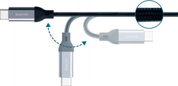 Кабель Silicon Power USB Type-A – USB Type-C 1 м чорний (LK30 Black/Nylon) 