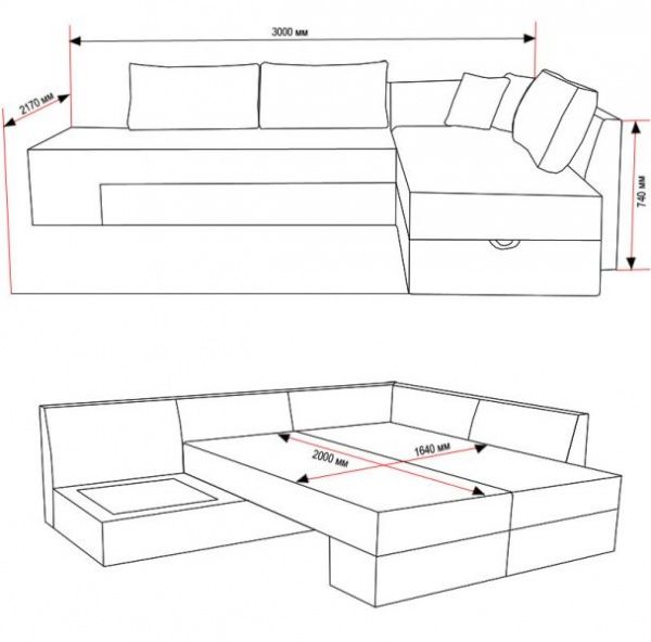 Диван кутовий VECTOR EP-BDT UD коричневий/бежевий лівий 3000x2170x740 мм