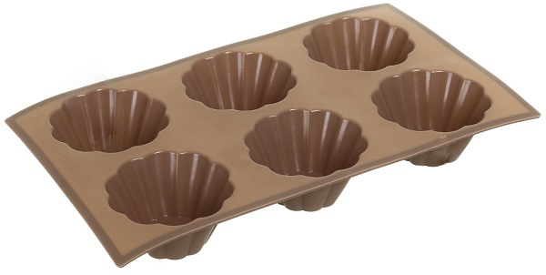 Форма для кексів на 6 шт. Peach&Brown series 29,5х17,5х3 см коричневий Smart Kitchen by Flamberg
