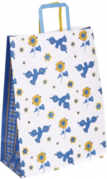 Пакет паперовий 320х150х420 білий з ручками