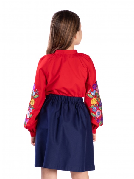 Вышиванка для девочек Эдельвика р.128 красный 49-23/00 
