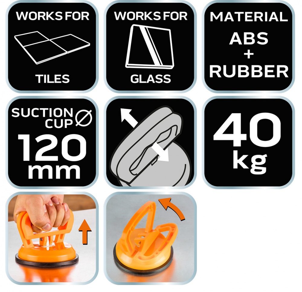 Присоска для скла NEO tools до 40 кг 56-805