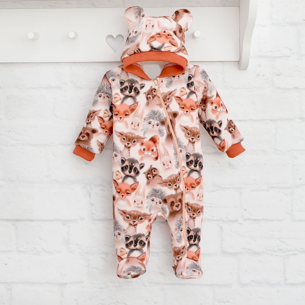 Комбинезон детский для девочки Blanka Животние р.80 коричневый 110356 