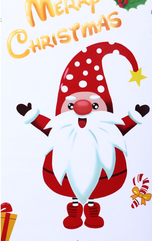 Наклейка на стекло новогодняя 4 вида в ассортименте WNSK-60 45x60 см