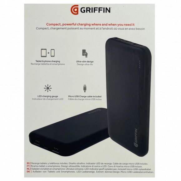 Внешний аккумулятор (Powerbank) Griffin 10000 m/Ah black (GP-147-BLK)