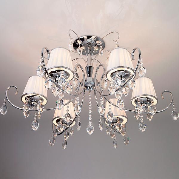 Люстра потолочная Strotskis Rosalva 6x40 Вт E14 хром/белый 10021/6 