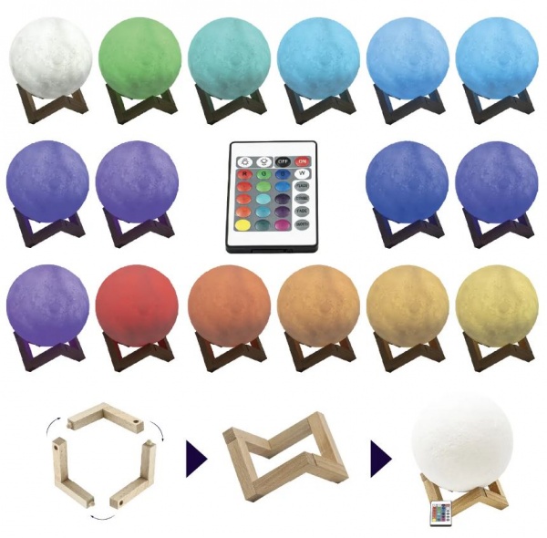 Ночник 3D Led Berger Moon 3D 0,5 Вт белый 1045-NL-15 Moon 3D RGB 