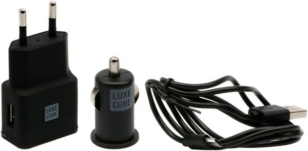 Зарядний комплект Luxe Cube 3IN1 2,1А USB MICRO Black 