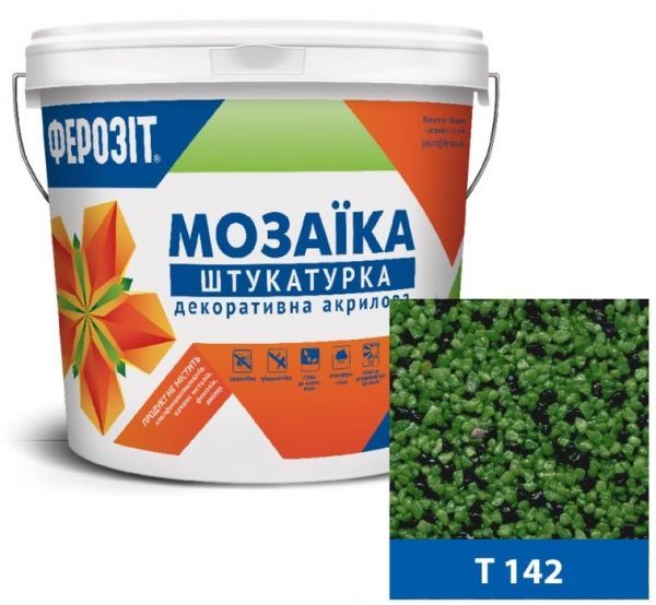 Декоративна штукатурка Ферозіт Мозаїка Т-142 1,6 мм 14 кг