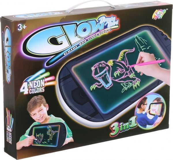 Доска для рисования с подсветкой Shantou в черном корпусе Динозавры (YM165)