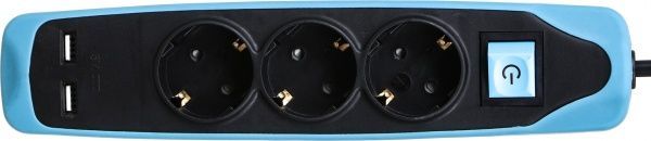 Удлинитель Electraline с заземлением 3 гн. серый 2 м 62151 