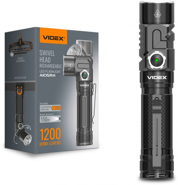 Фонарик портативный Videx VLF-A105RH черный