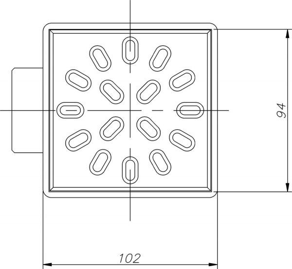 Душевой трап Water House Трап горизонт.D50 нержавеющая решетка 100х100 гидрозатвор