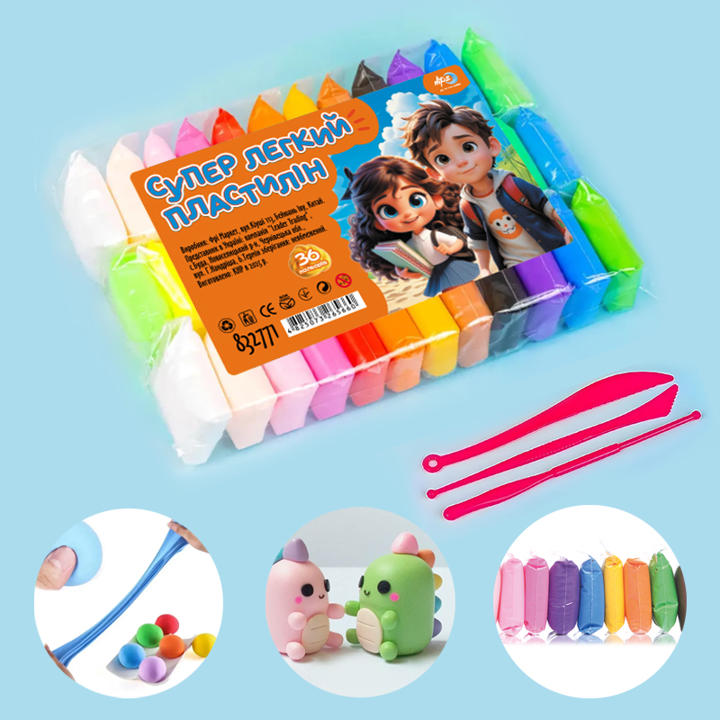 Пластилін легкий 36 кольорів 324 г Лідер