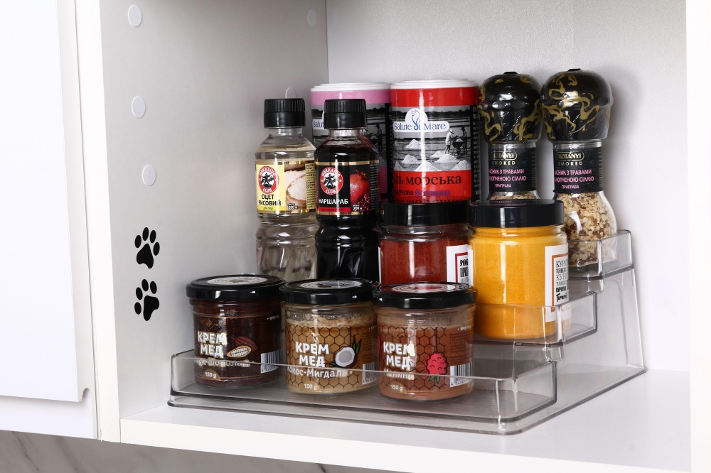 Органайзер для специй Flamberg 3-ярусный прозрачный 26,5x24x8,5 см