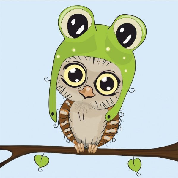 Холст на картоне с контуром Совенок 20х20 см Rosa Start 