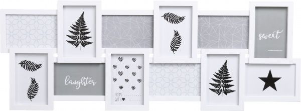 Коллаж BW 12 шт. 10x10/10x15 см белый 