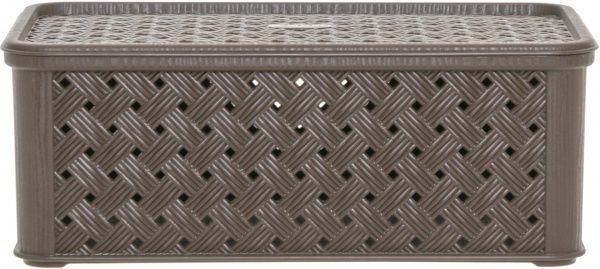 Кошик пластиковий Tontarelli 6961 ТО із кришкою Аріанна M 112x290x166 мм