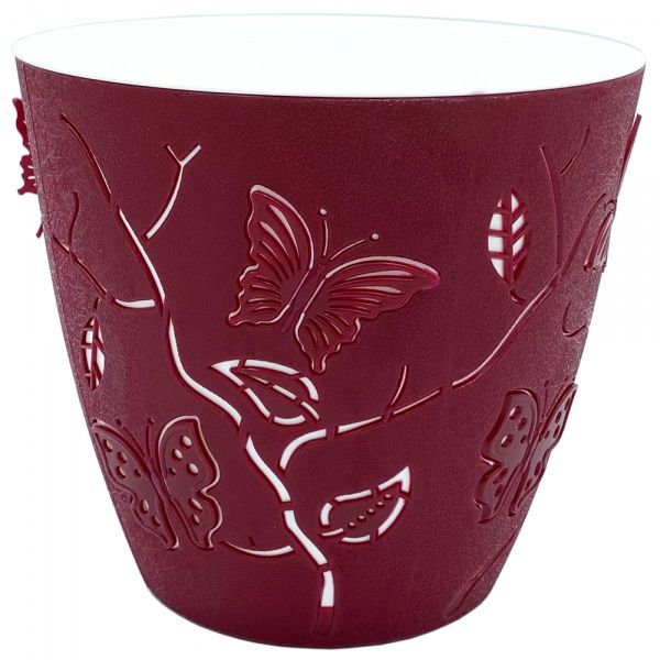 Горшок пластиковый Alyaplastik 3D NO:3 круглый 2,5 л красный 