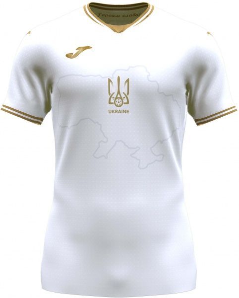 Футболка форми збірної України 2021 Joma FED. FUTBOL UCRANIA SHORT SLEEVE T-SHIRT AT102404A200 р. S білий
