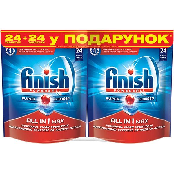 Таблетки для миття посуду Calgonit Finish Tabs All in 1 Max 24+24 шт