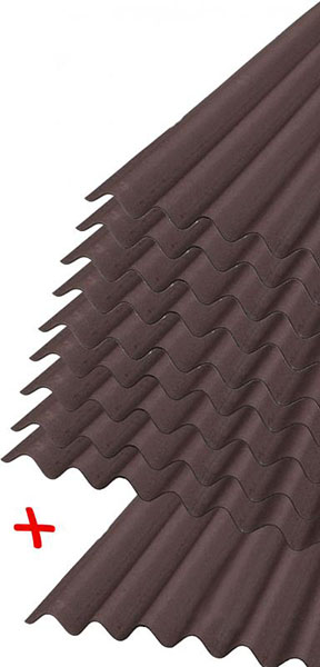 Комплект Onduline 9+1 Лист бітумний Onduline DIY коричневий 2000х760 мм