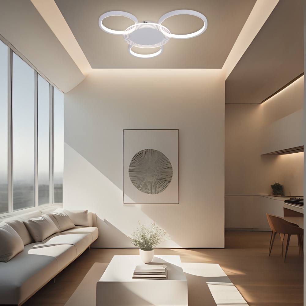 Люстра стельова Miorro LED Vesta з пультом ДУ метал/пластик 3x50,4 Вт LED-модуль білий 51-311-092