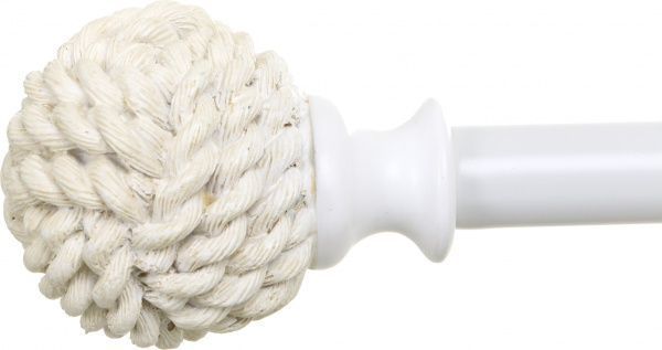 Карниз Bella Vita Шар плетеный белый одинарный укомплектованный d16 мм 160 см белый 