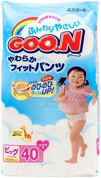 Подгузники-трусики Goon для девочек XL 40 шт. 12-20 кг