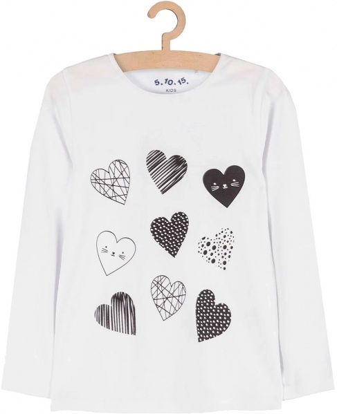 Футболка з довгим рукавом 5.10.15. для дівчинки 3H3924 р.110 білий 