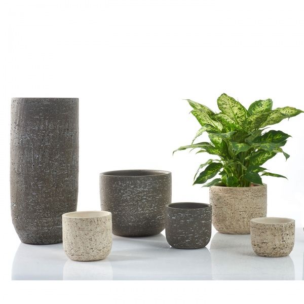 Кашпо керамічне Soendgen Portland круглий 20 л темно-коричневий 